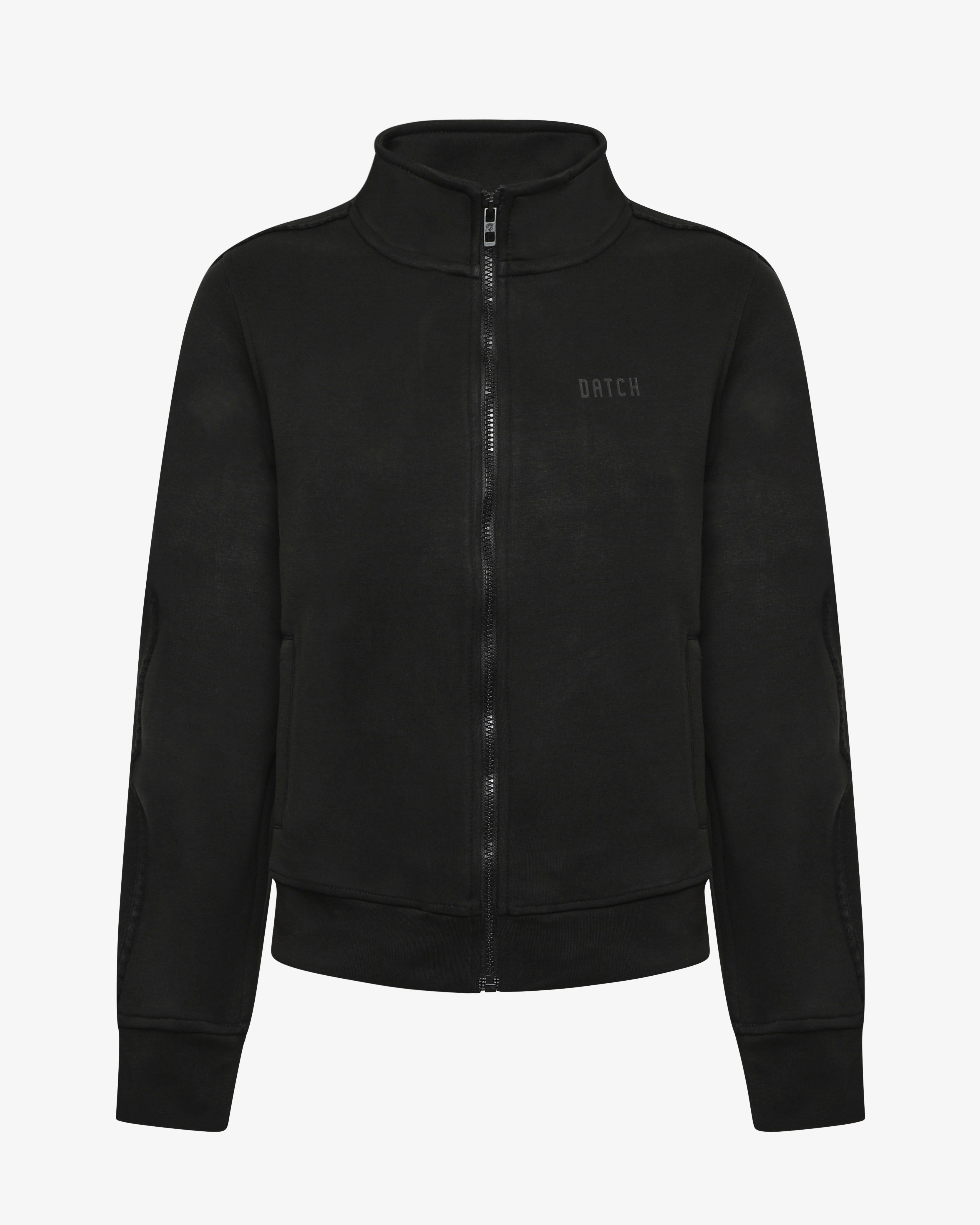 Felpa con zip e mezzo collo