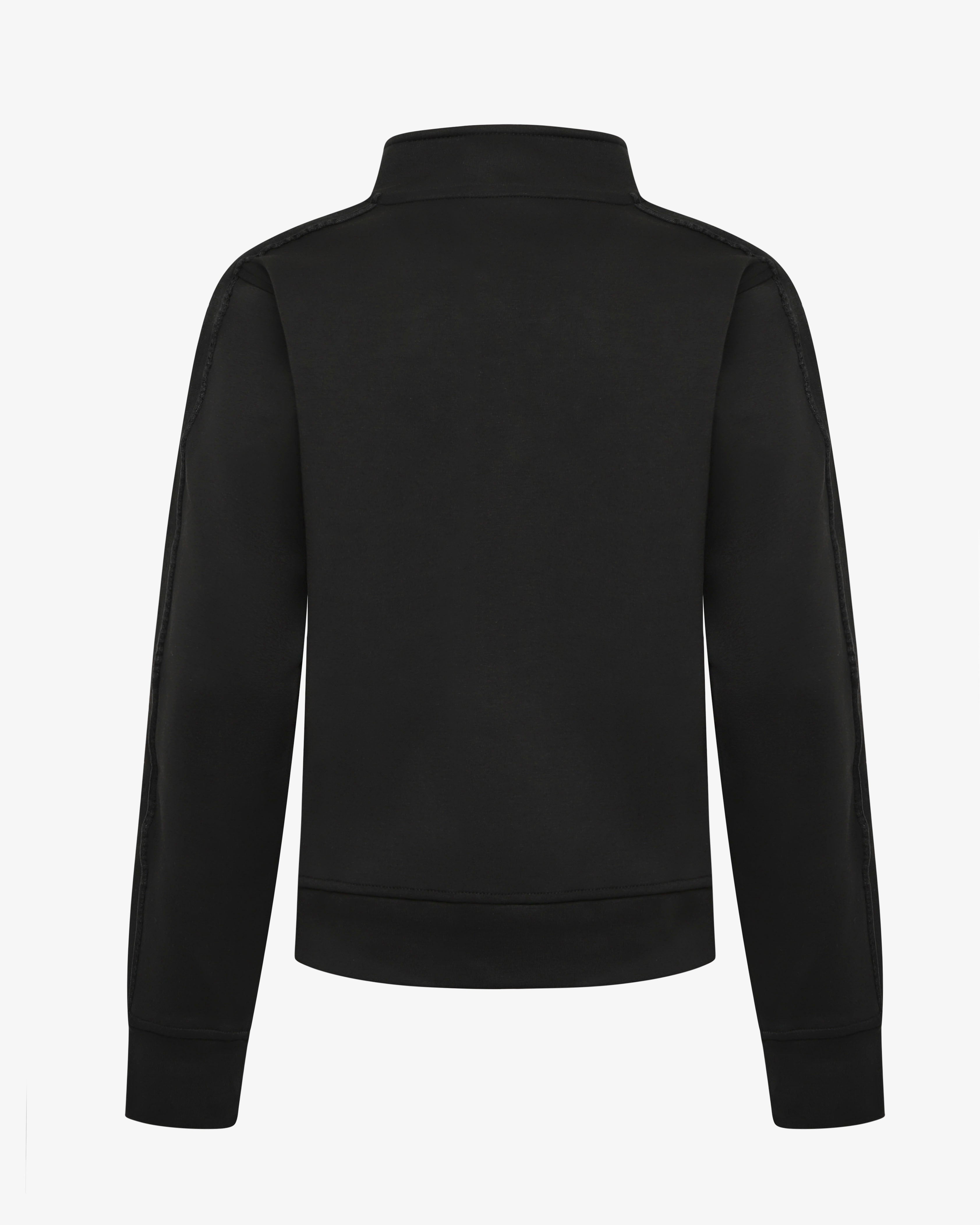 Felpa con zip e mezzo collo