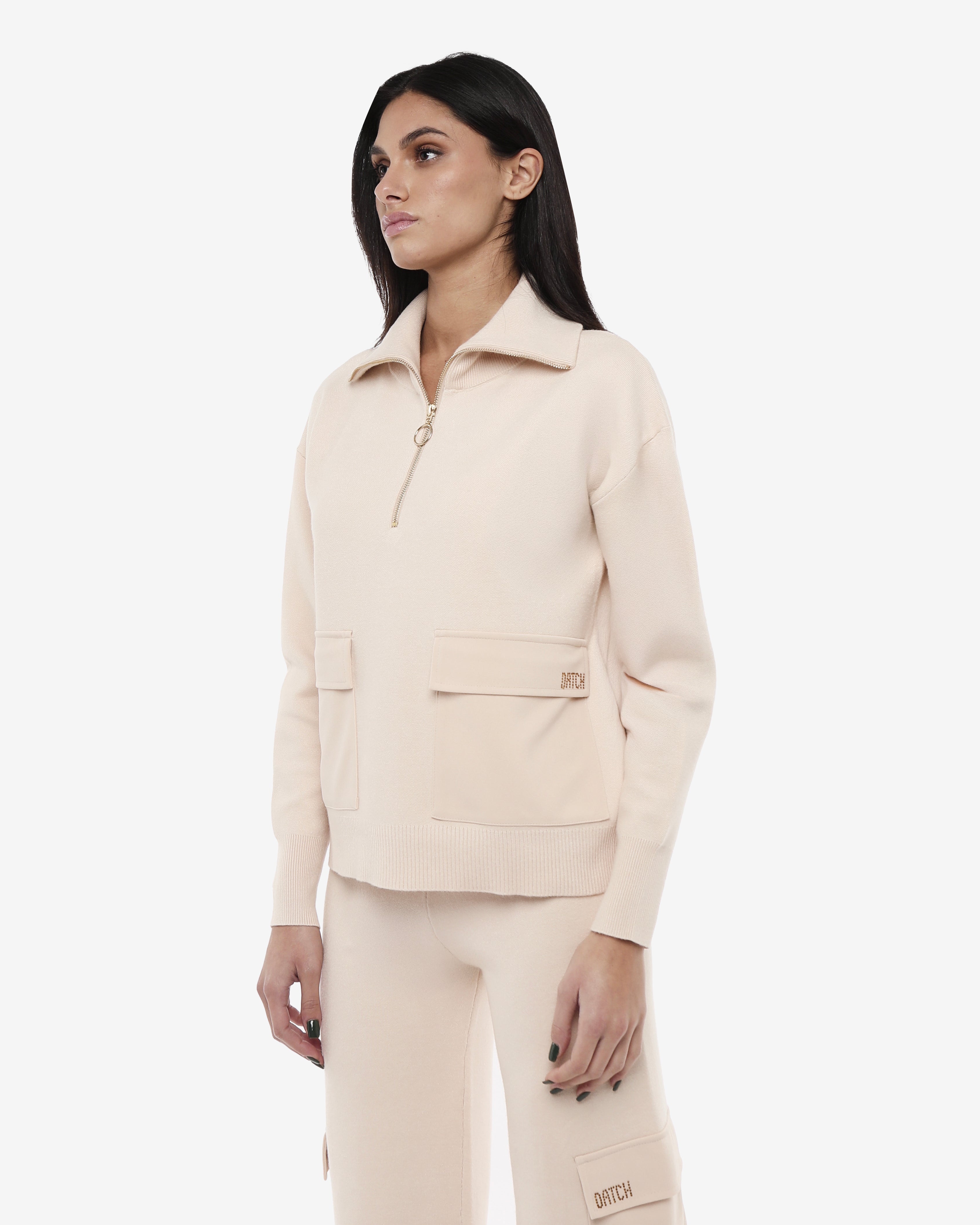 Maglia con zip e tasconi