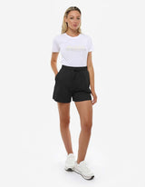 Short taglio over con stampa in cotone