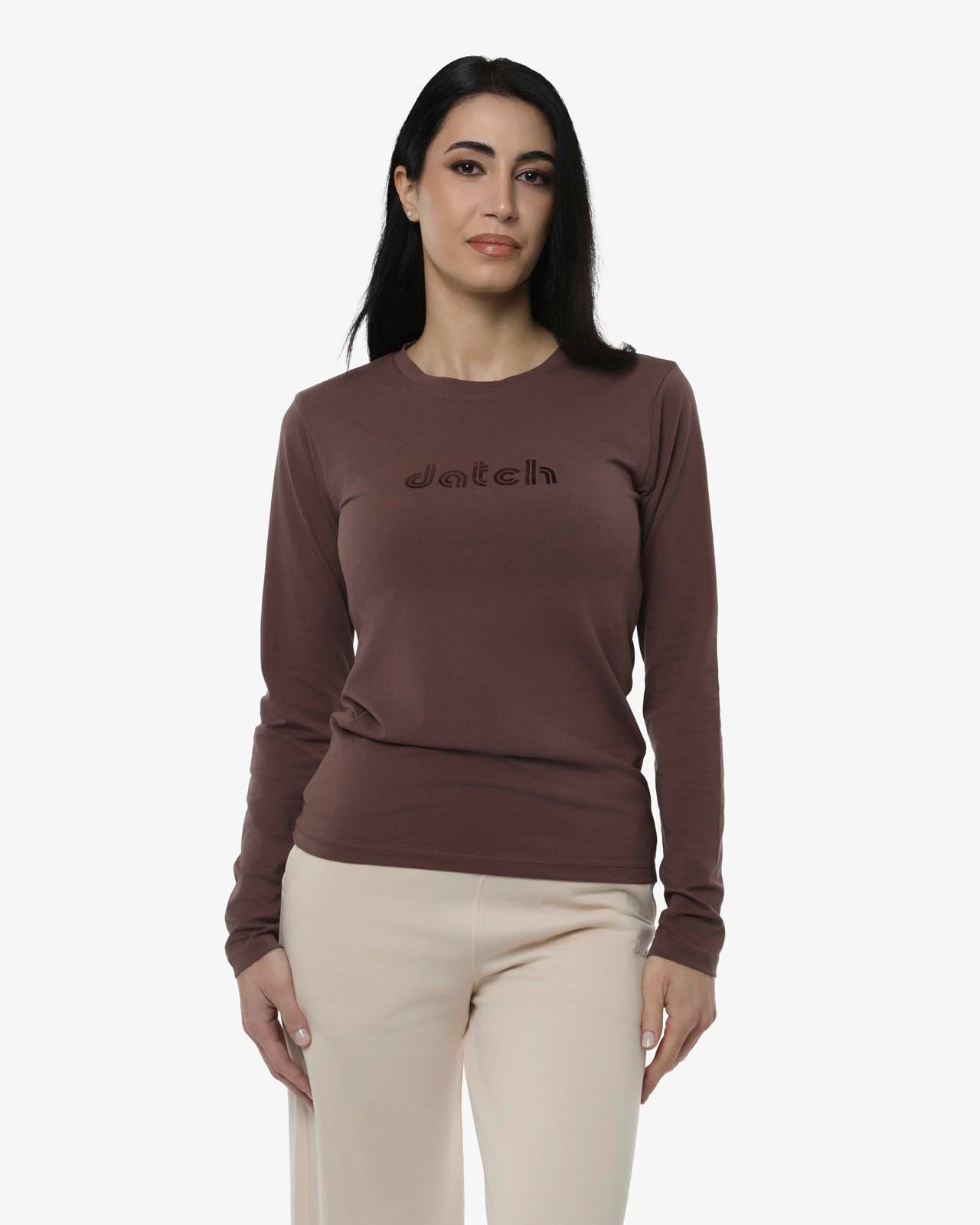 T-shirt a maniche lunghe con stampa mylar