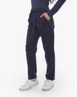 Pantaloni in felpa barrel con ricamo