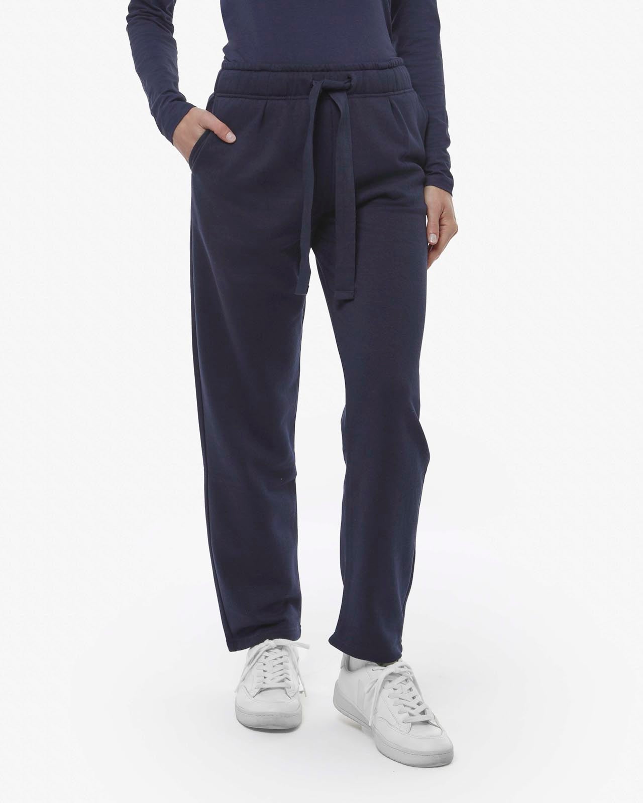 Pantaloni in felpa barrel con ricamo