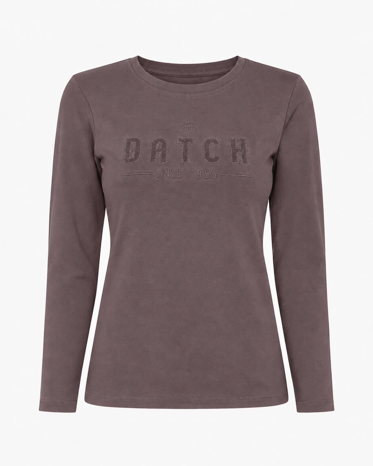 T-shirt a maniche lunghe con ricamo e strass