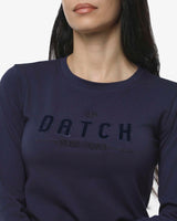 T-shirt a maniche lunghe con ricamo e strass
