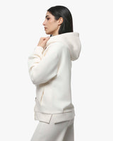 Felpa con cappuccio e zip in interlock