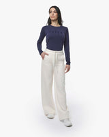 Pantaloni a gamba larga in interlock