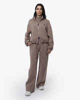Felpa a mezzo collo con zip in scuba e strass