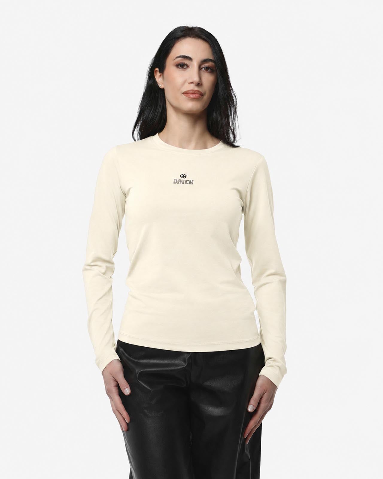 T-shirt a maniche lunghe con strass