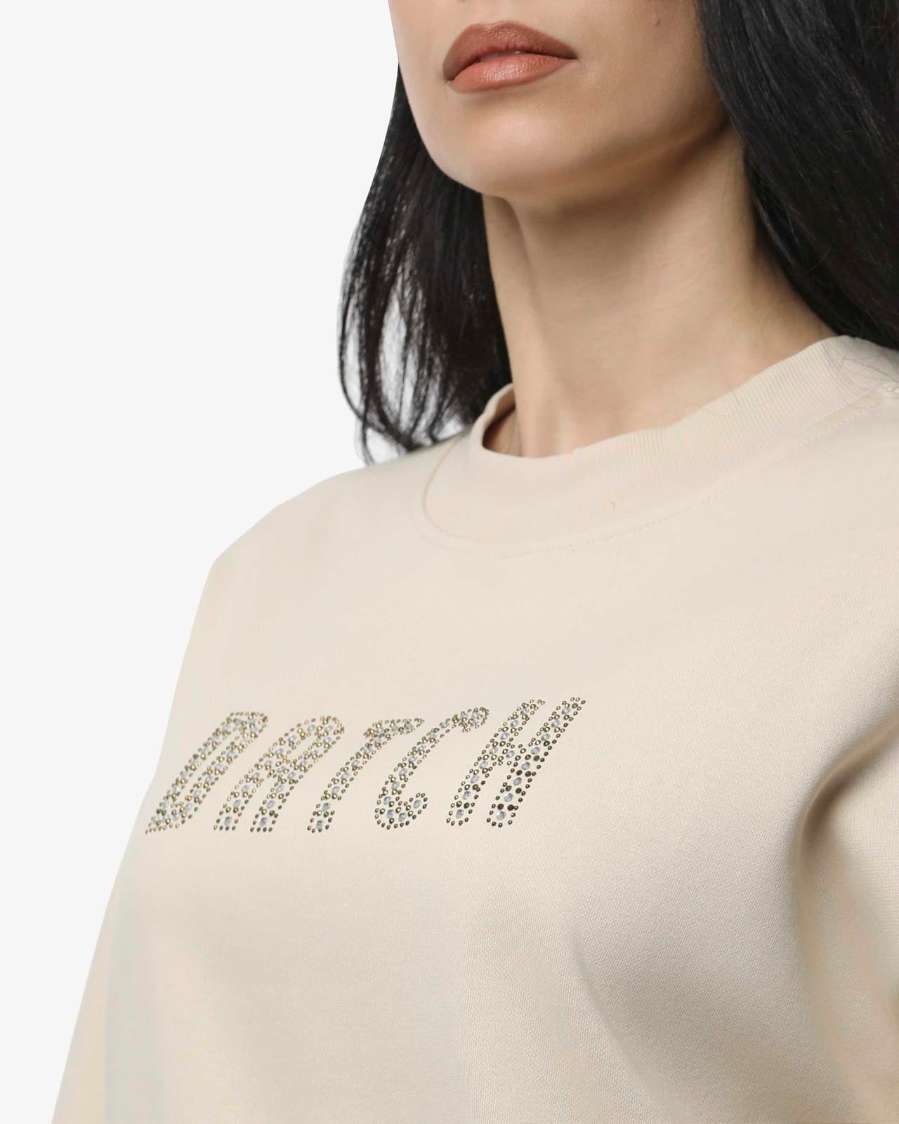 Felpa girocollo con strass
