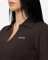 T-shirt con collo polo e strass