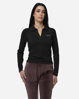 T-shirt con collo polo e strass