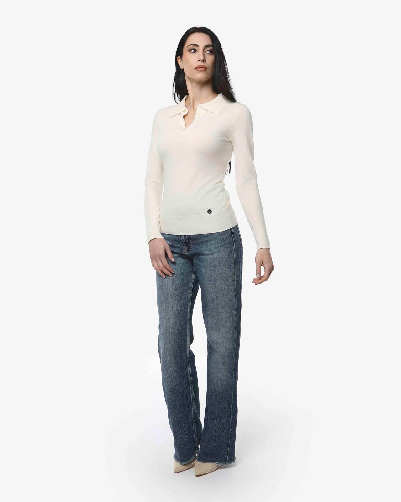 Maglia con collo polo e applicazione logo