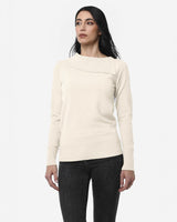 Maglia con scollo asimmetrico e strass