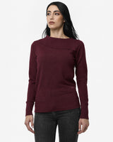 Maglia con scollo asimmetrico e strass