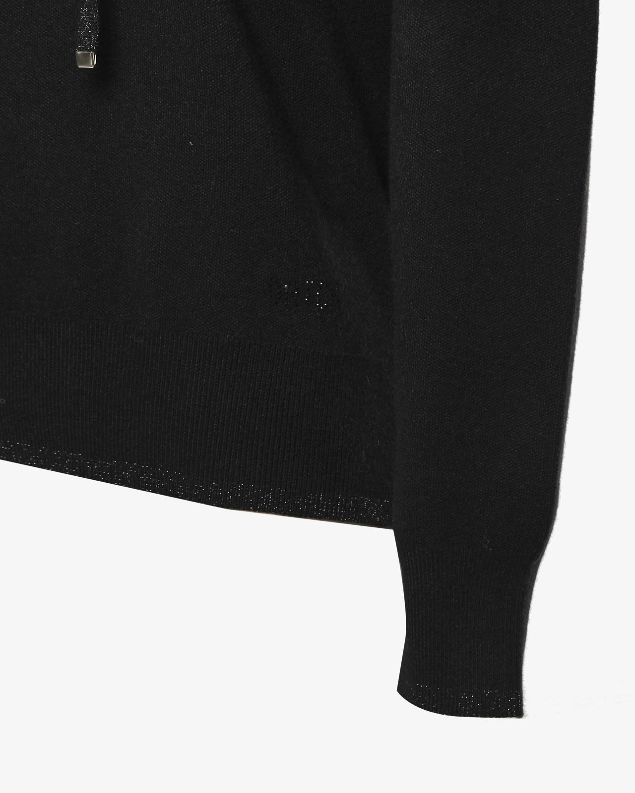 Maglia con cappuccio e bordi lurex