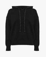 Maglia con cappuccio e bordi lurex