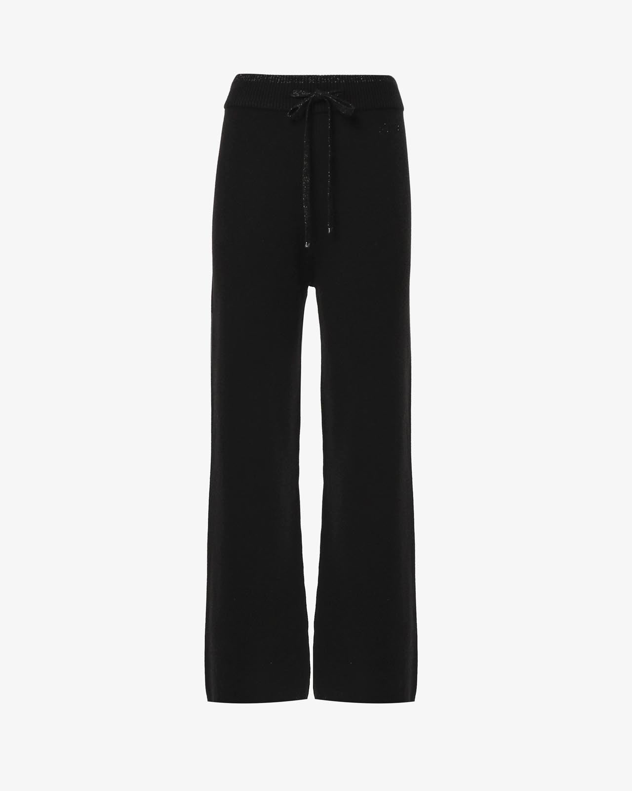 Pantaloni in maglia a zampa con bordi lurex