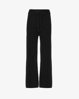 Pantaloni in maglia a zampa con bordi lurex