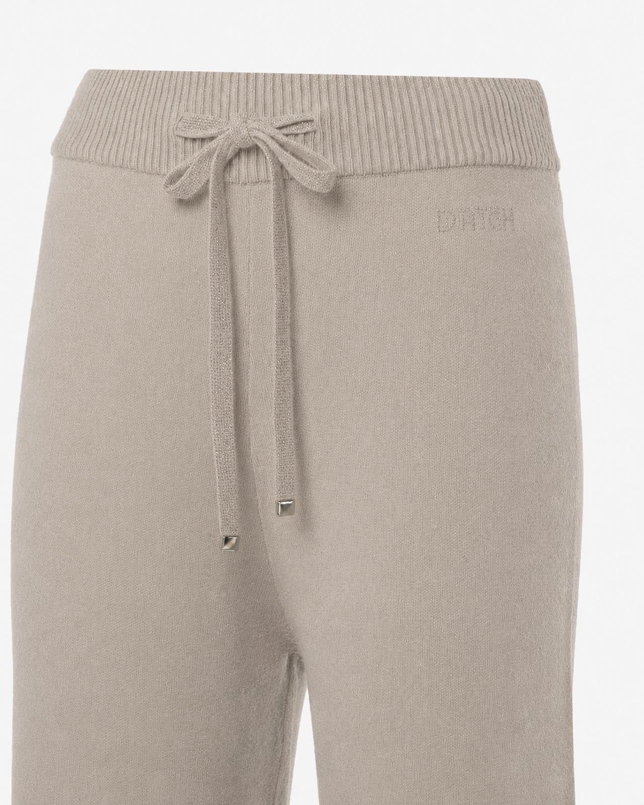 Pantaloni in maglia a zampa con bordi lurex
