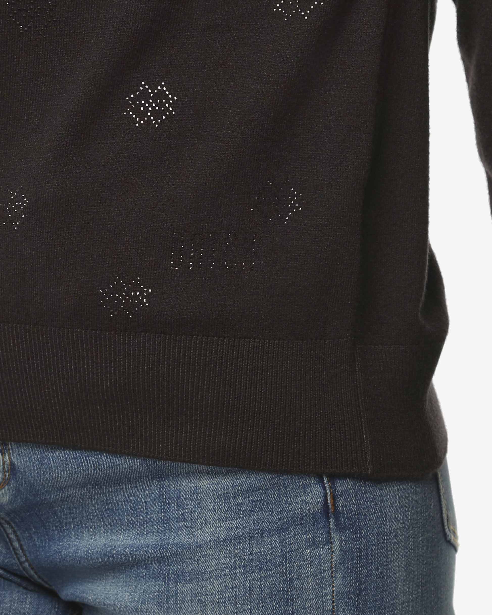 Maglia a collo alto con strass