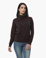 Maglia a collo alto con strass