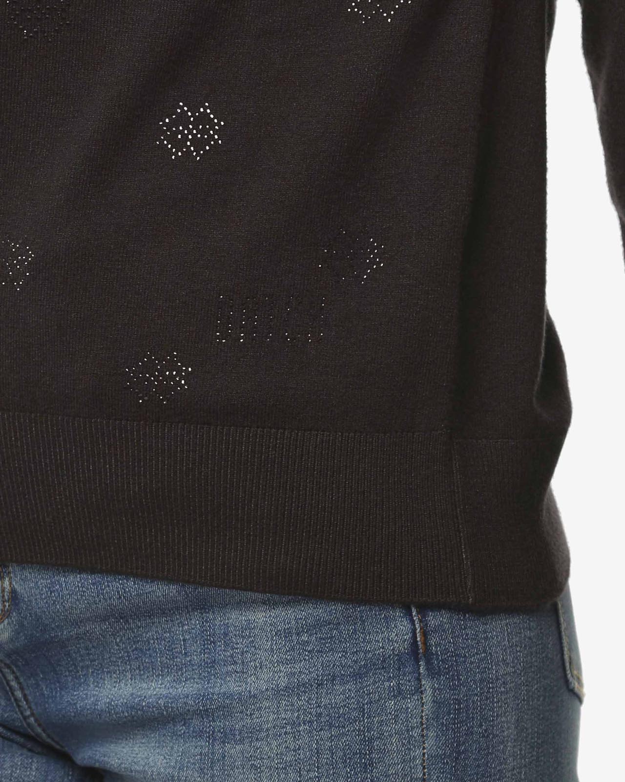 Maglia a collo alto con strass
