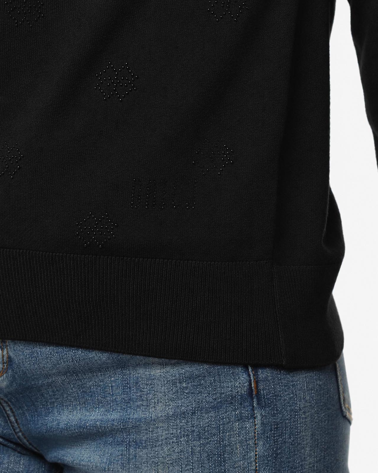 Maglia a collo alto con strass