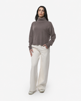 Maglia a collo alto a maniche lunghe con strass