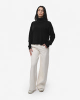 Maglia a collo alto a maniche lunghe con strass