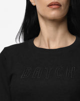 Maglia girocollo con strass e logo