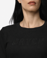 Maglia girocollo con strass e logo
