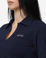T-shirt con collo polo e strass
