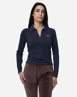 T-shirt con collo polo e strass