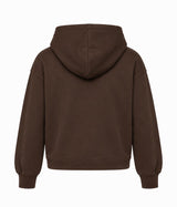Felpa over con cappuccio e ricamo multicolore