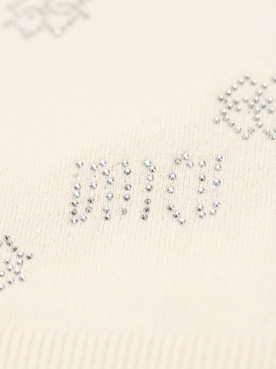 Maglia a collo alto con strass