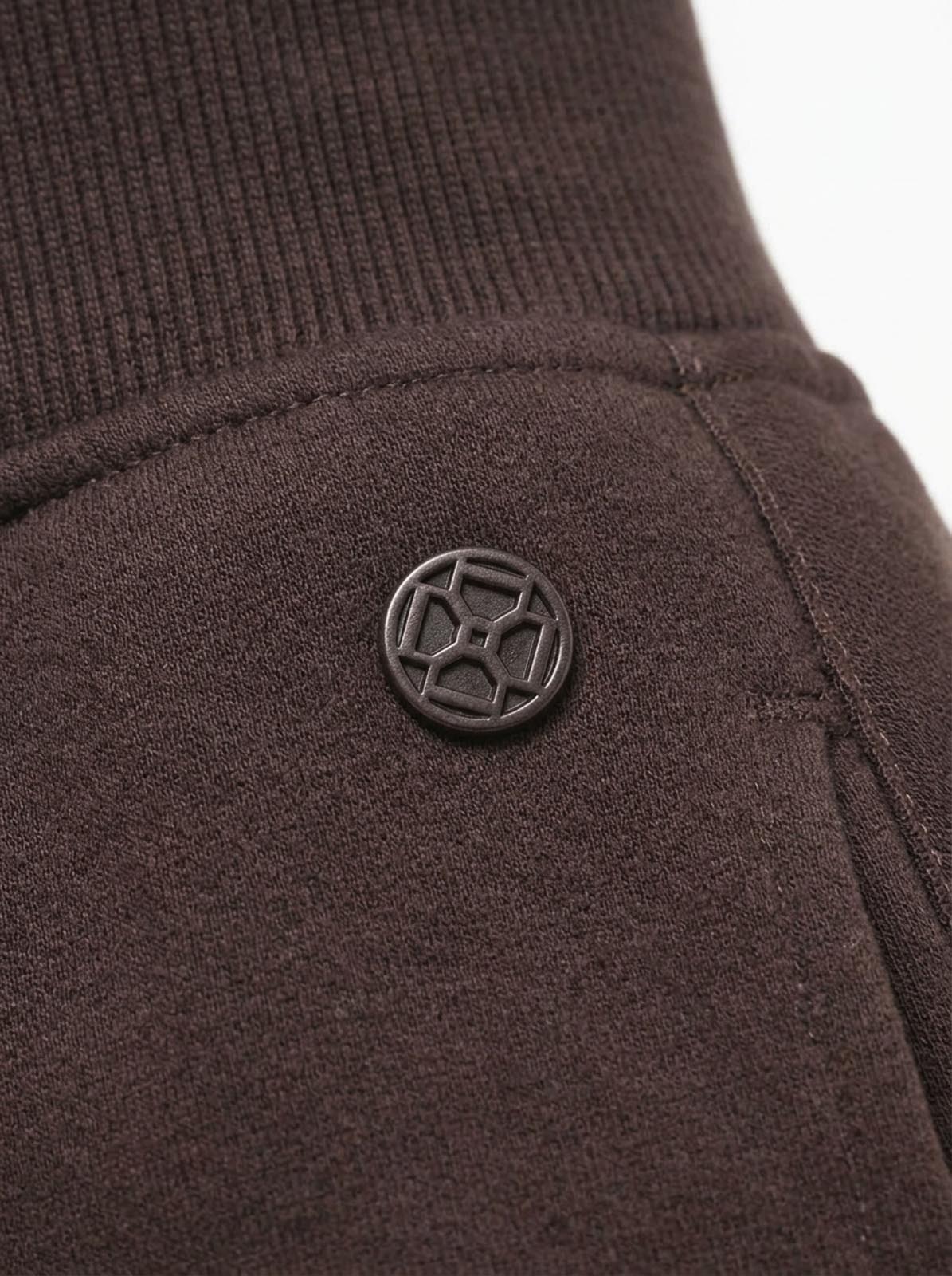 Pantaloni a gamba larga in felpa con banda in ecopelle