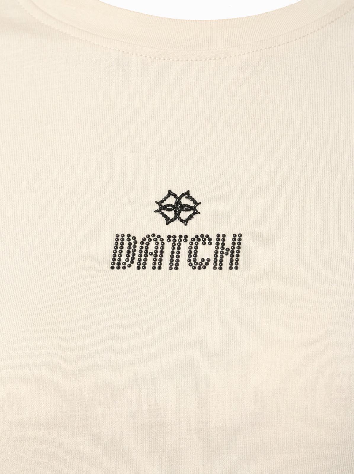 T-shirt a maniche lunghe con strass