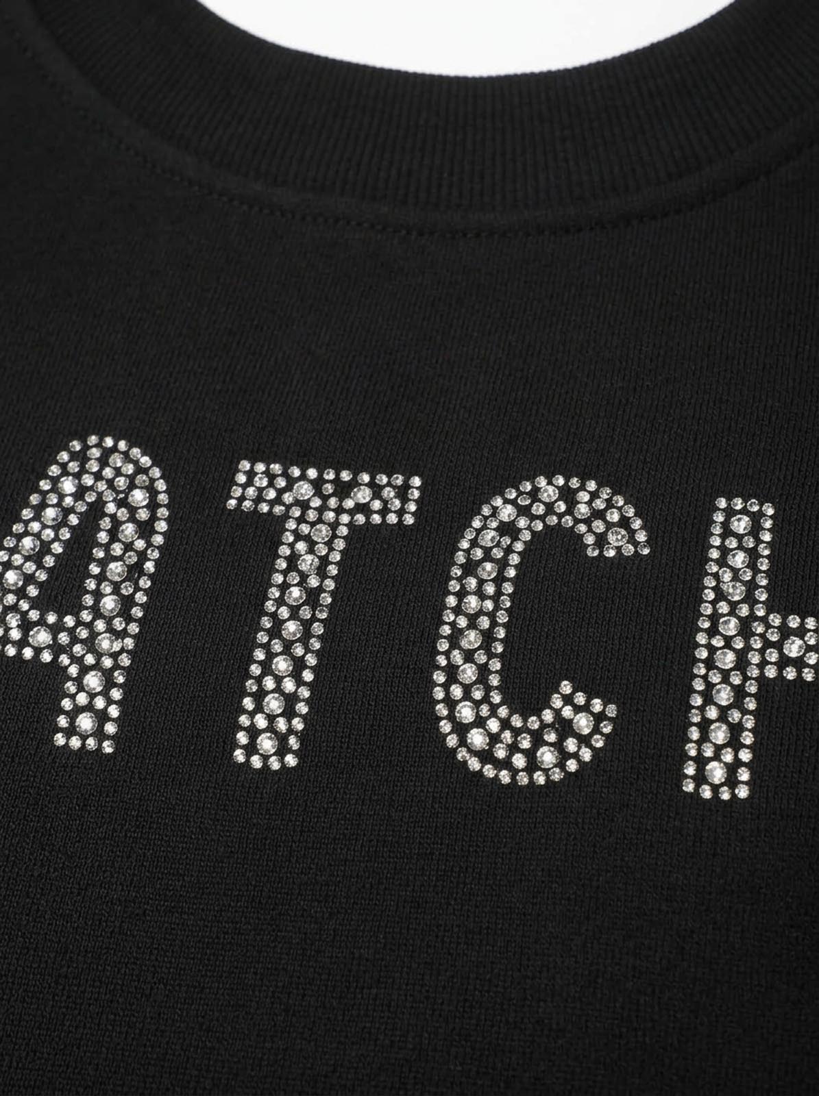 Felpa girocollo con strass