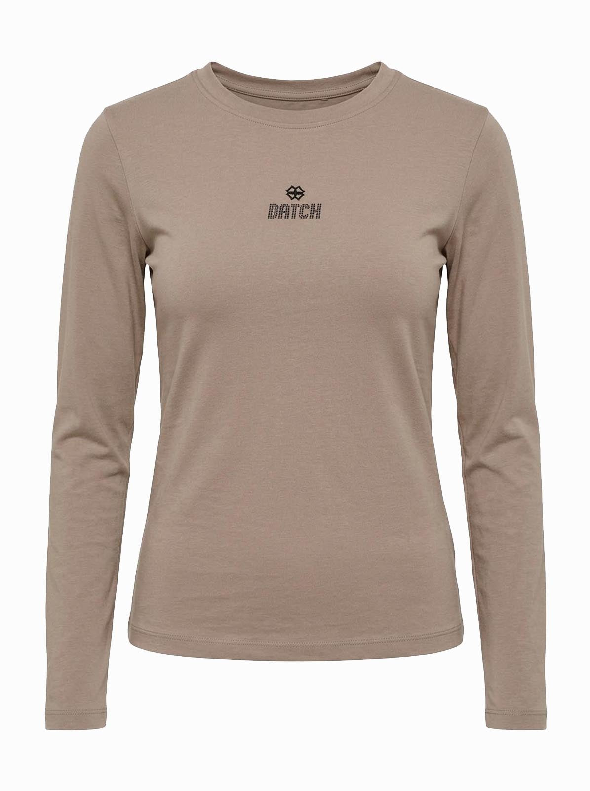 T-shirt a maniche lunghe con strass