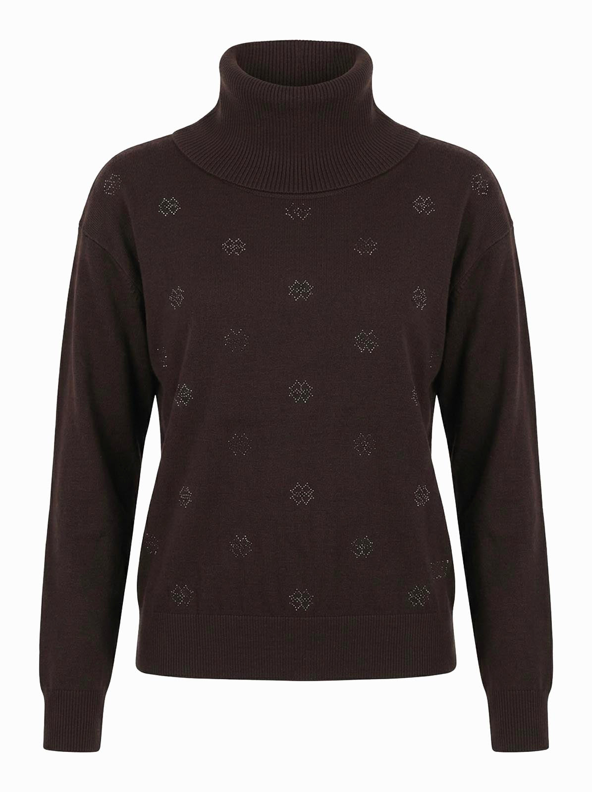 Maglia a collo alto con strass