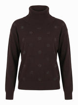 Maglia a collo alto con strass