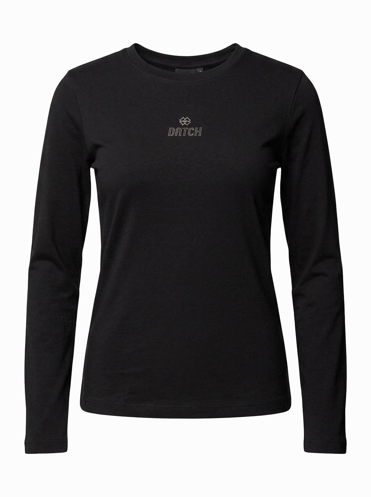 T-shirt a maniche lunghe con strass