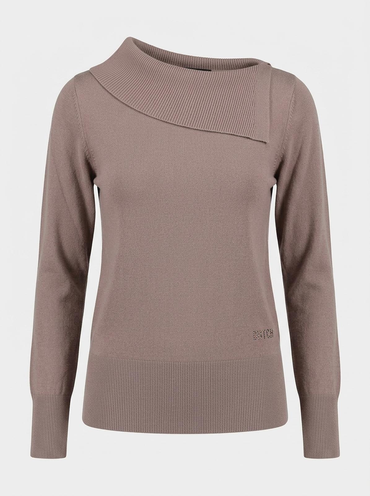 Maglia con scollo asimmetrico e strass