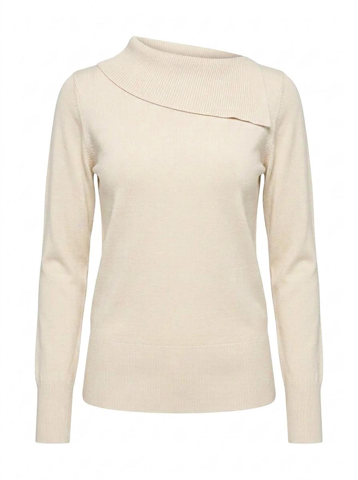Maglia con scollo asimmetrico e strass