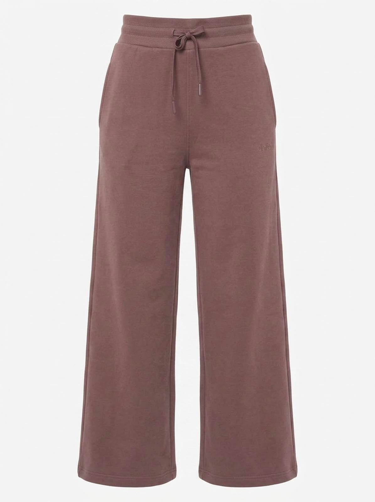 Pantalone felpa a gamba larga