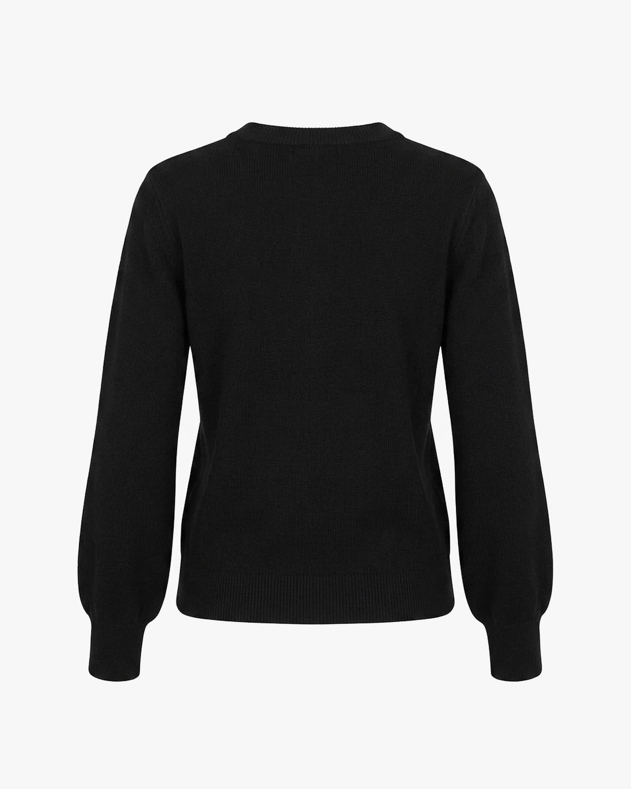 Maglia con strass al girocollo