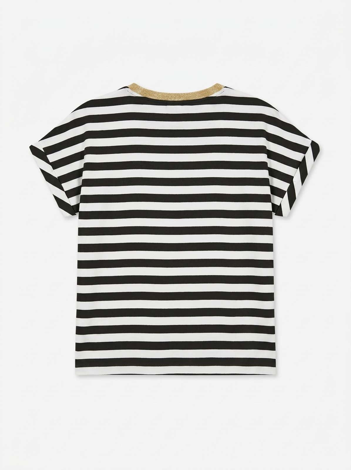T-shirt a righe taglio over in viscosa