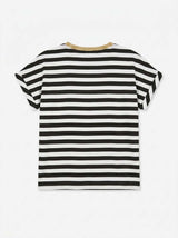 T-shirt a righe taglio over in viscosa