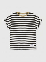 T-shirt a righe taglio over in viscosa